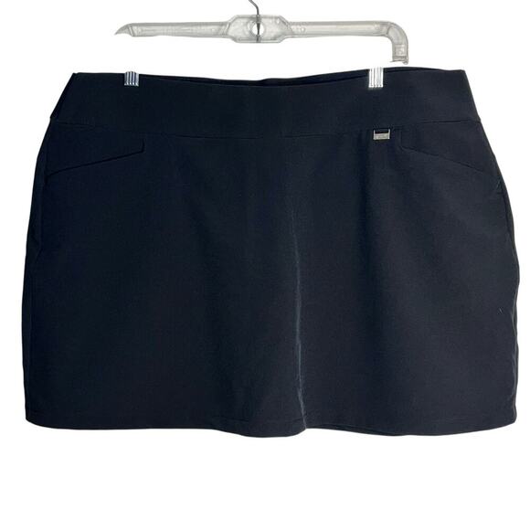 Greg Norman PlayDry Black Golf Skort XL Stretch Pull-On Activewear Skirt - Picture 1 of 7